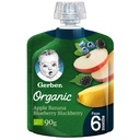 GERBER ORGANIC  APPLE BANANA BLUEBERRY BLACBERRY 9