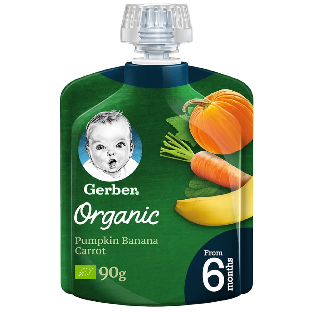 GERBER ORGANIC PUMPKIN BANANA CARROT 90gm