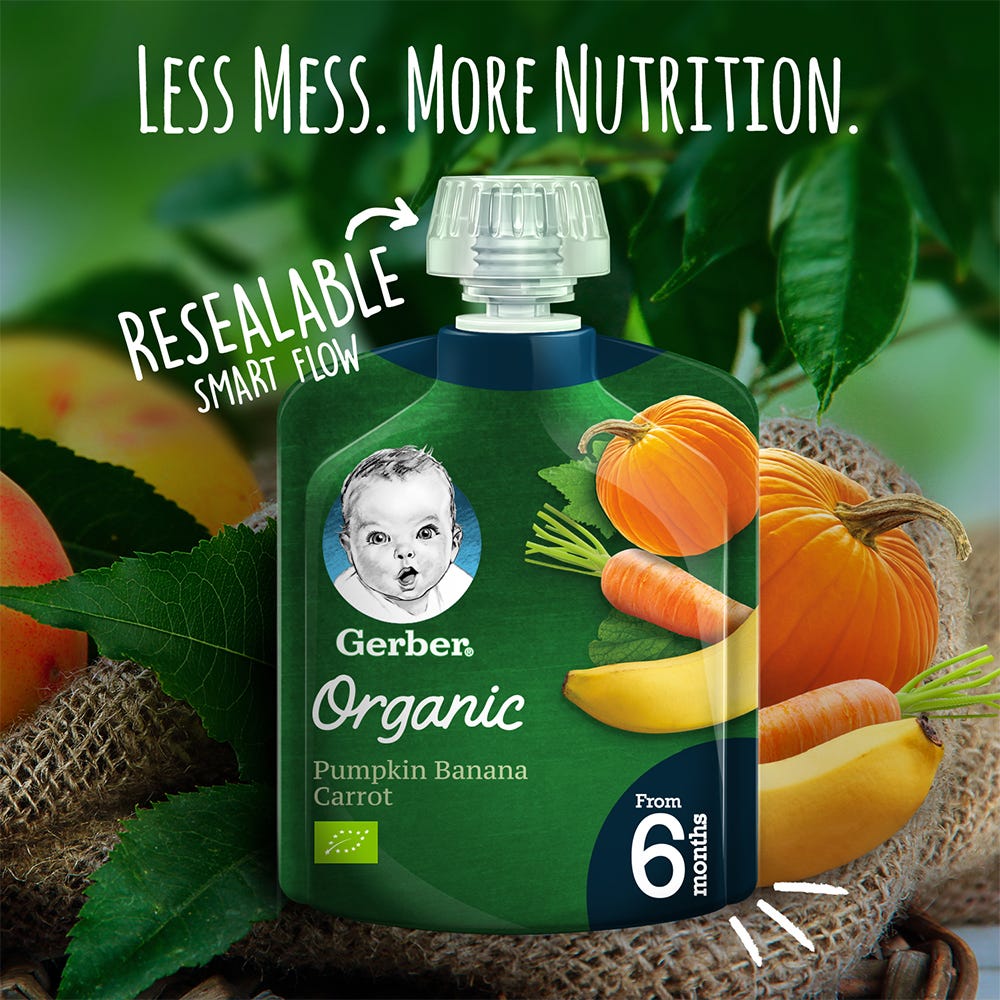 GERBER ORGANIC PUMPKIN BANANA CARROT 90gm