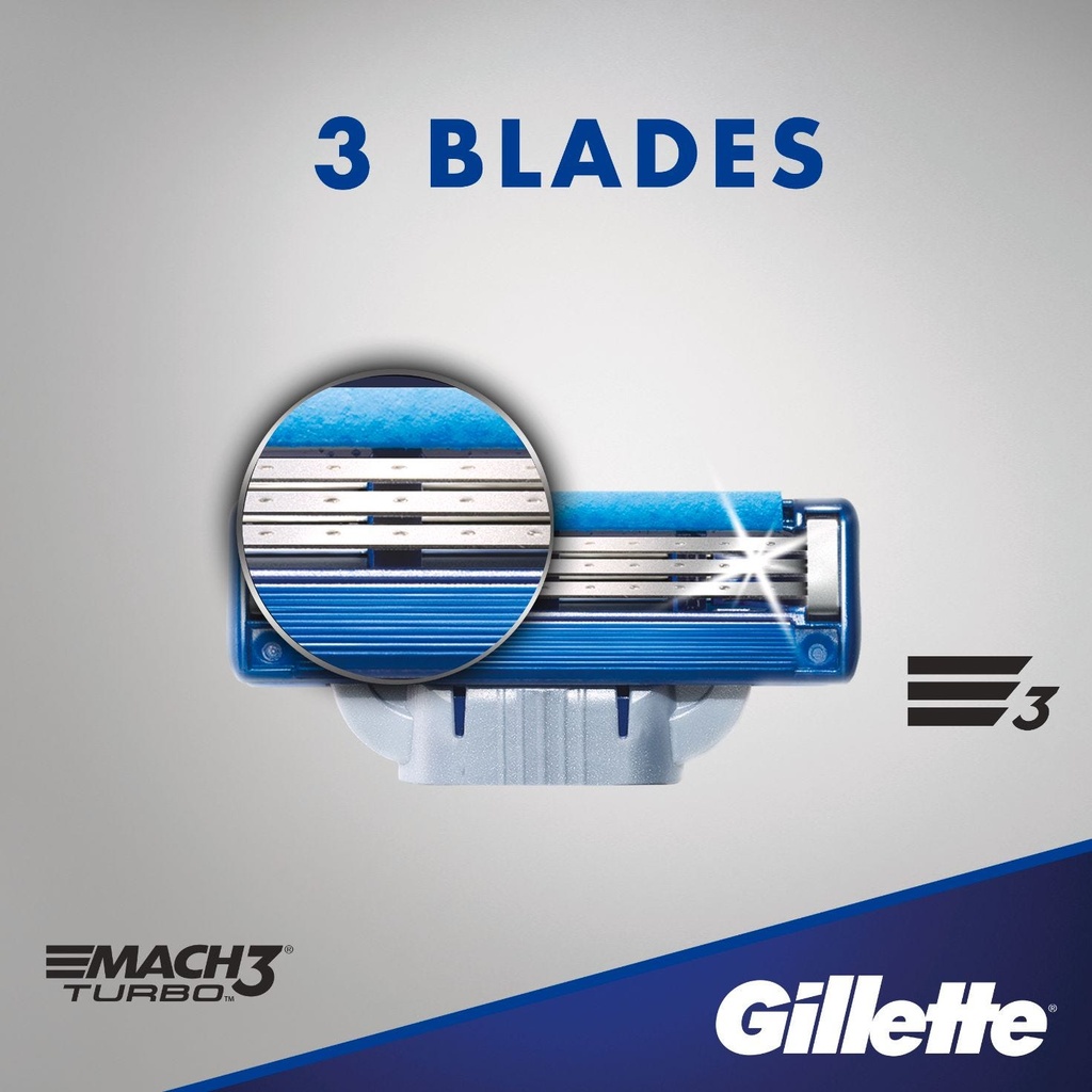 GILLETTE MACH 3 TURBO RAZOR +2 BLADES 4311