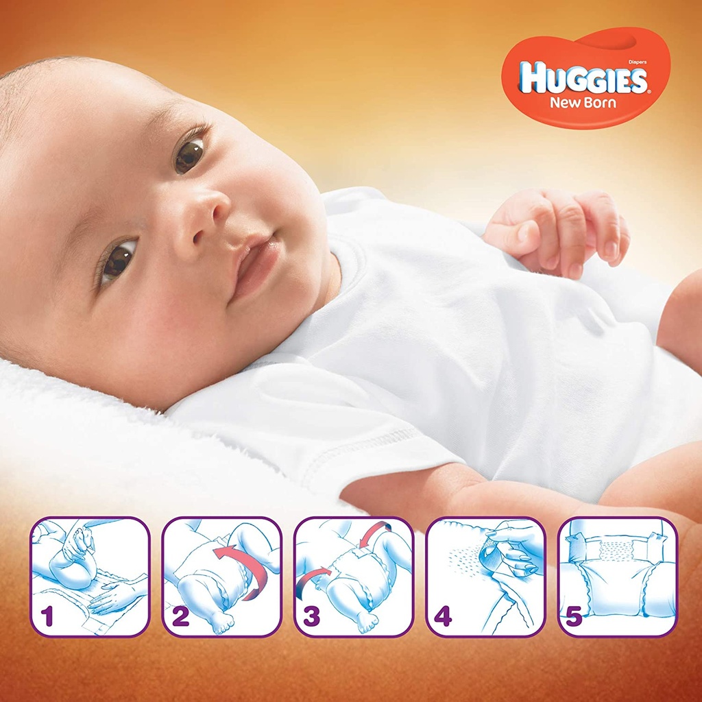 HUGGIES NEW BORN COTTON NO 1 4 X 21