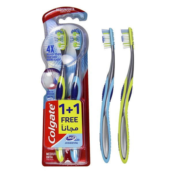 COLGATE 360 INTERDENTAL HEAD 1 + 1  FREE  1584