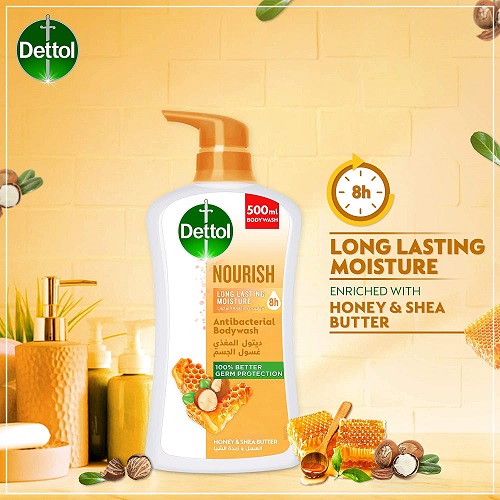 DETTOL NOURISH BODY WASH HONEY& SHEA BUTTER 500 ML