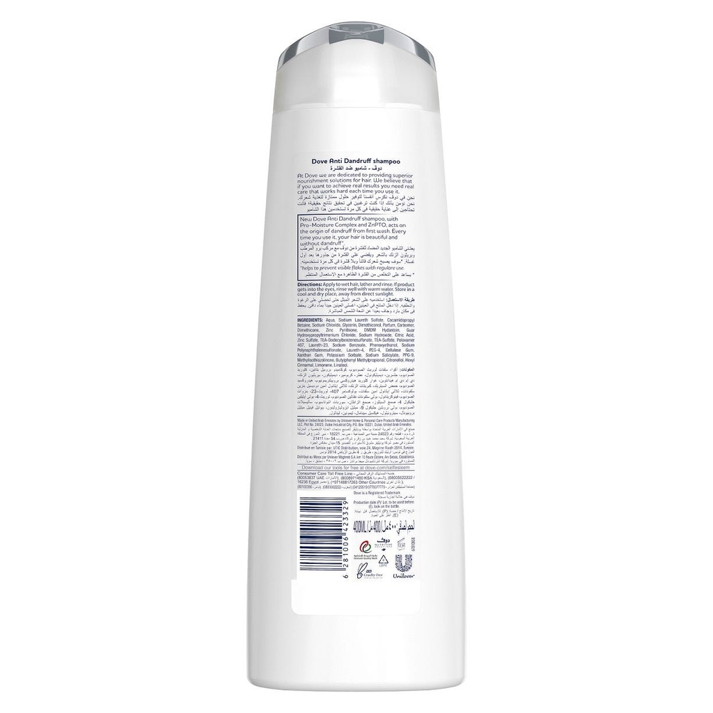 DOVE SHAMPOO ANTI-DANDRUFF 400 ML