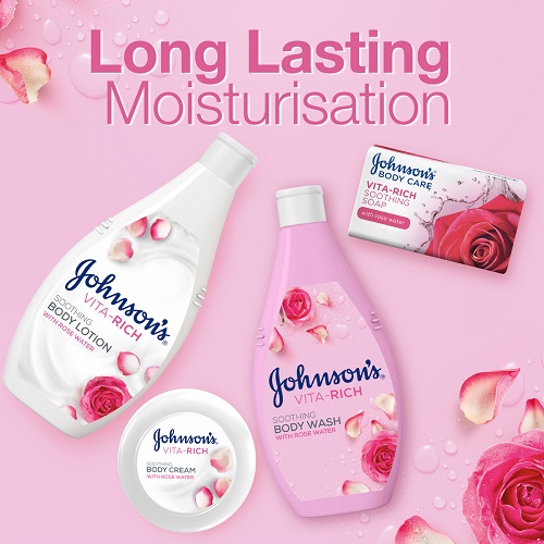 JOHNSON SOOTHING BODY WASH WITH ROSE WATER 250ML