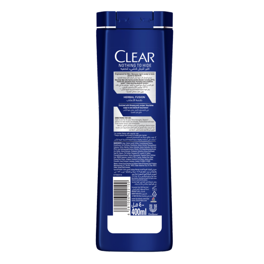 CLEAR SHAMPOO HERBAL FUSION MEN GINSENG400 ML