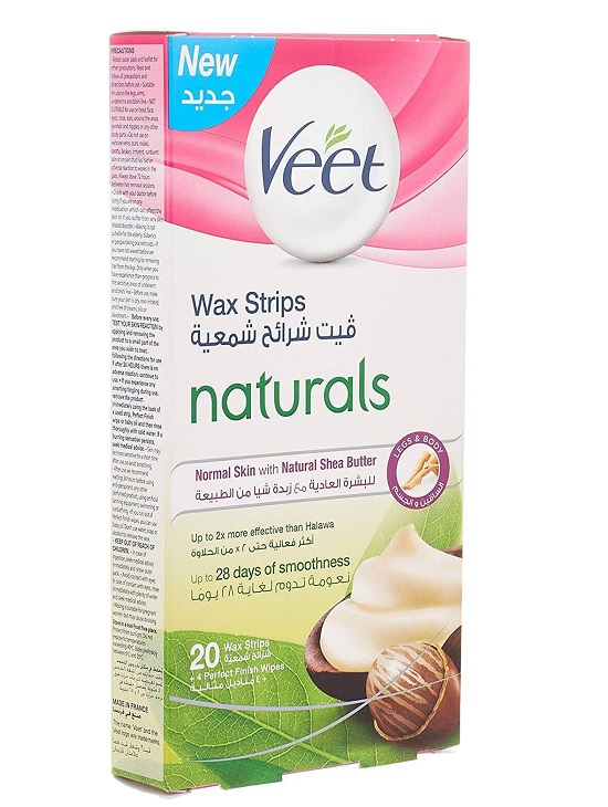 VEET NATURAL WAX STRIP LEG & BODY SHEA BUTTER 20 S