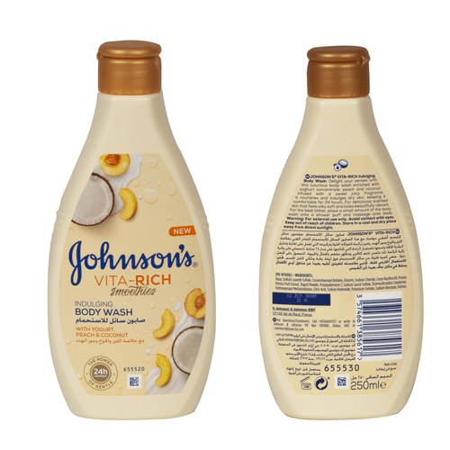 JOHNSON BODY WASH INDULGING PEACH+ YOGURT 250 M