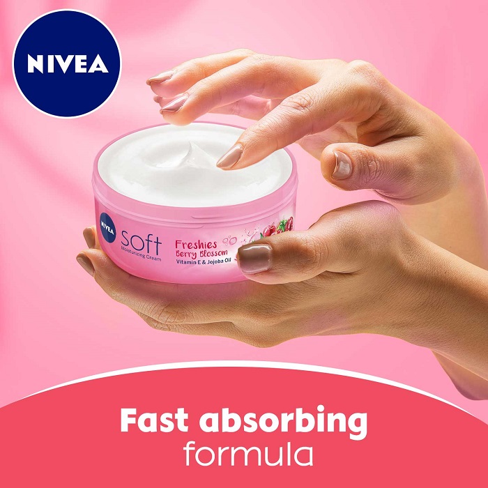 NIVEA SOFT BERRY BLOSSOM FRESHI CREAM PINK 200 ML 