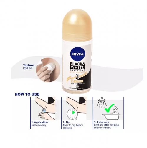 NIVEA WHITE INVISIBL SILKY SMOOTH ROLL  50 ML 