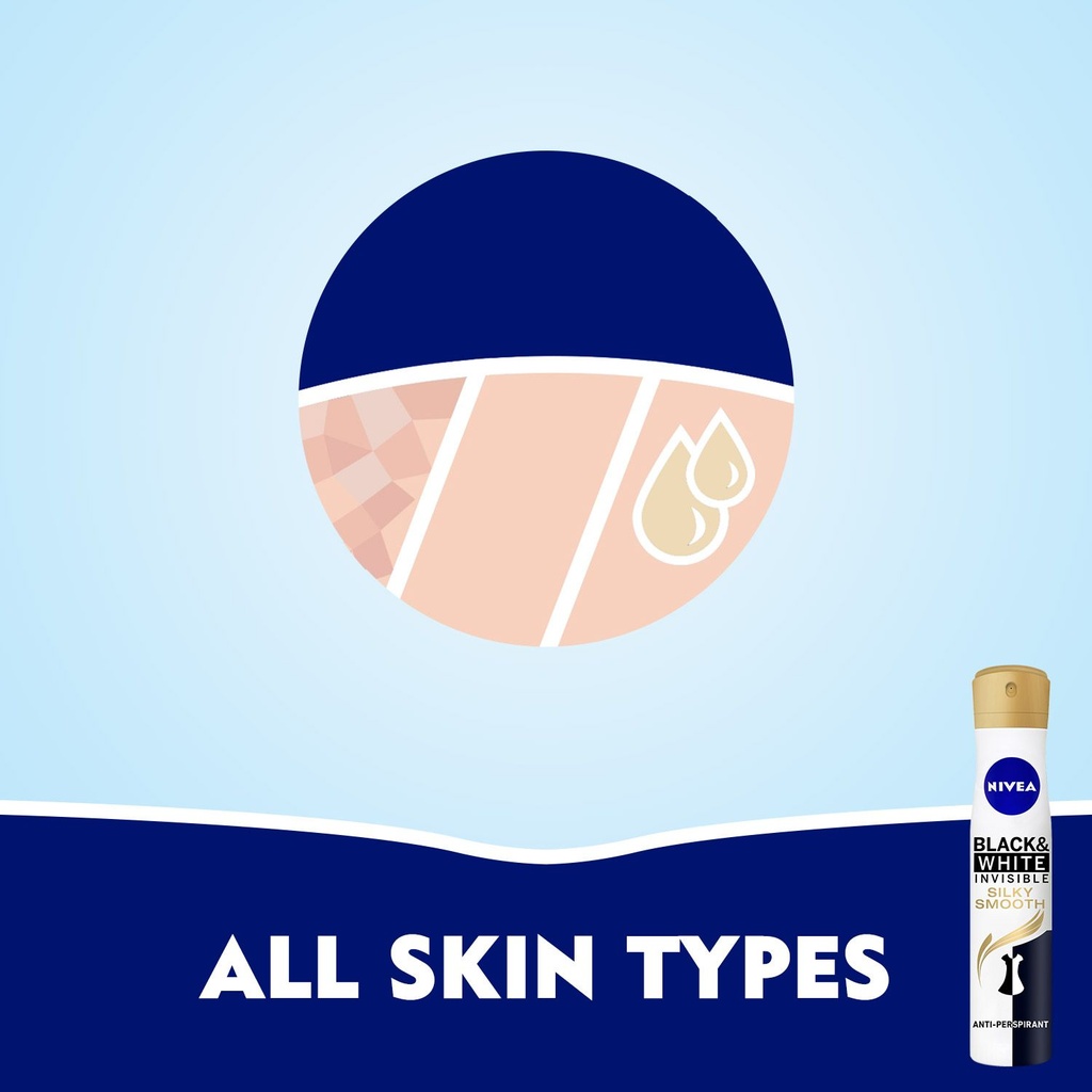 NIVEA WHITE INVISIBL SILKY SMOOTH SPRAY  200 ML 