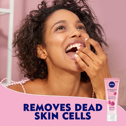 NIVEA GLOWING RICE SCRUB RASPBERRY 75 ML