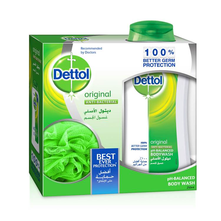  DETTOL SHOWER GEL ORIGINAL  500 + LOOFA 