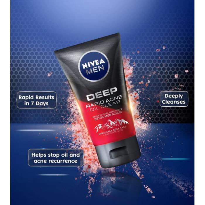 NIVEA DEEP RAPID CLEAR PIMPLES And OIL FACE WASH 100ML