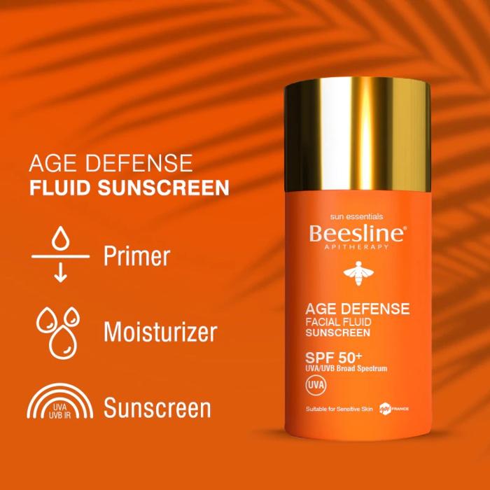 BEESLINE AGE DEFENSE  FACIAL FLUID SUNSCREEN SPF50  40 ML