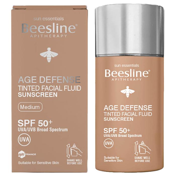 BEESLINE AGE DEFENSE TINTED FACIAL FLUID SUNSCREEN SPF50  40 ML