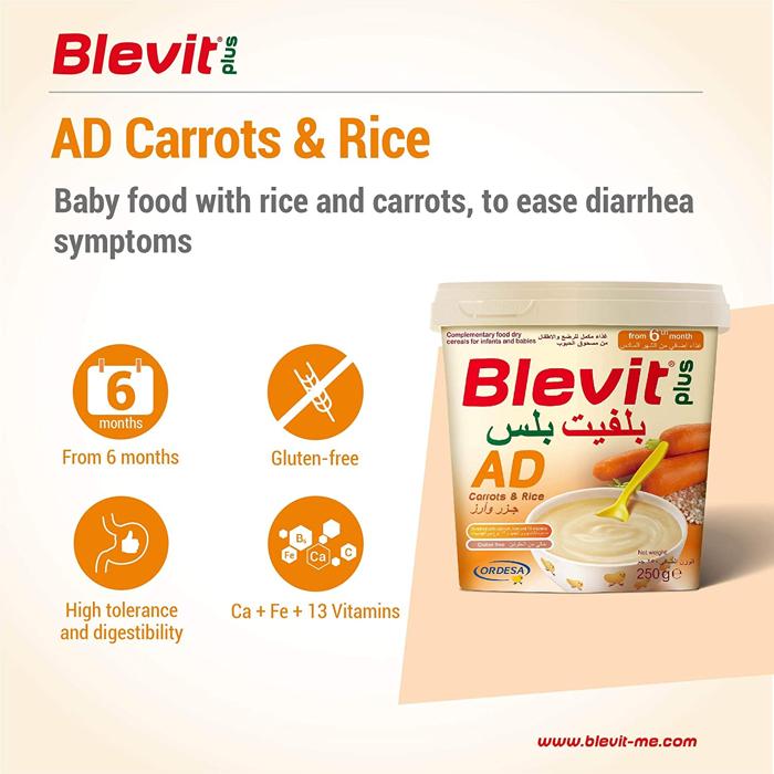 BLEVIT PLUS AD CARROTS & RICE 250 GE