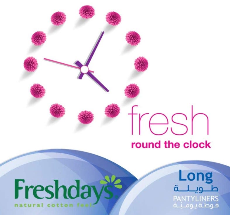 FRESHDAYS LONG  SCENTED 6 X (52 +20 ) 72