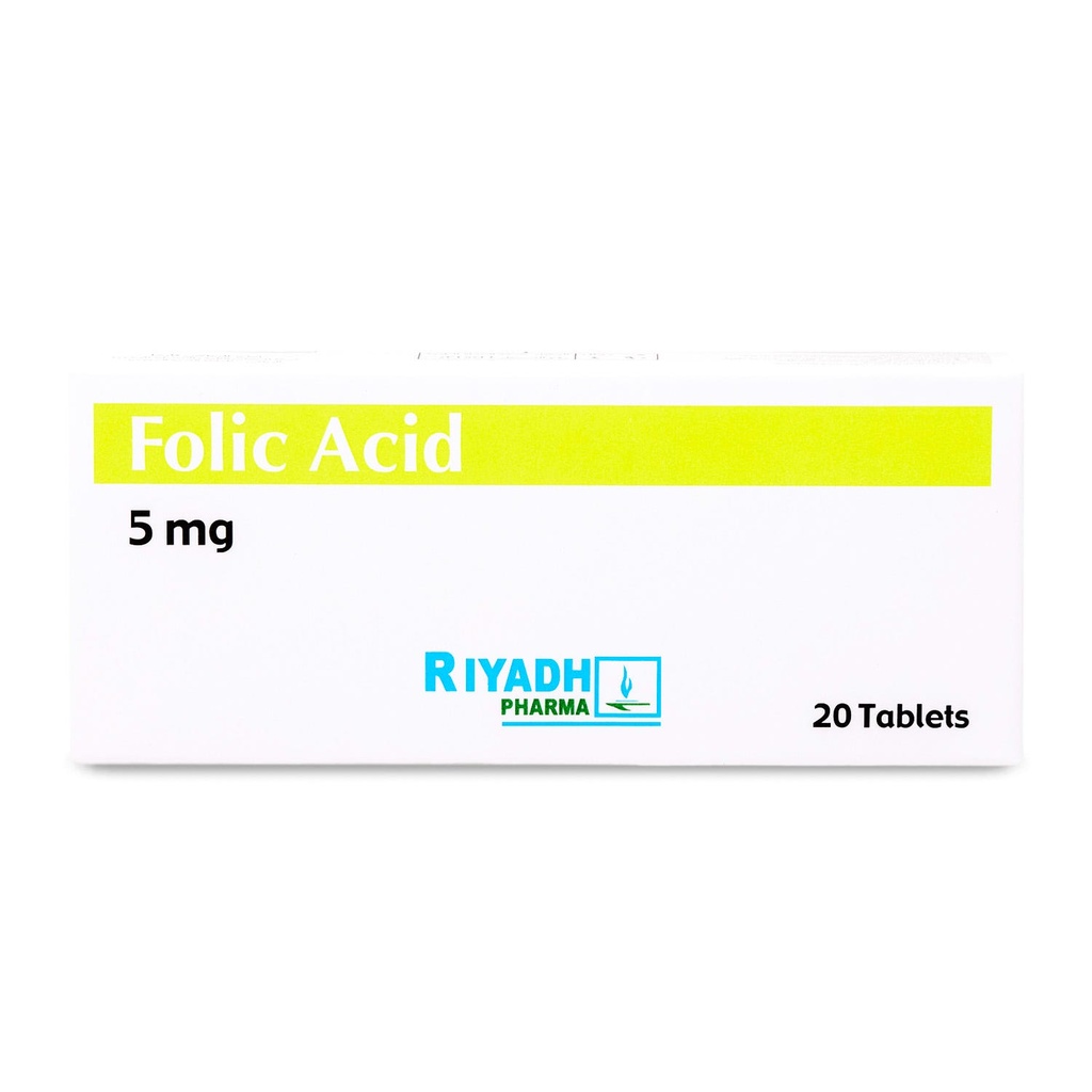 Folic Acid Dietary Supplement 5 MG 20 Pieces