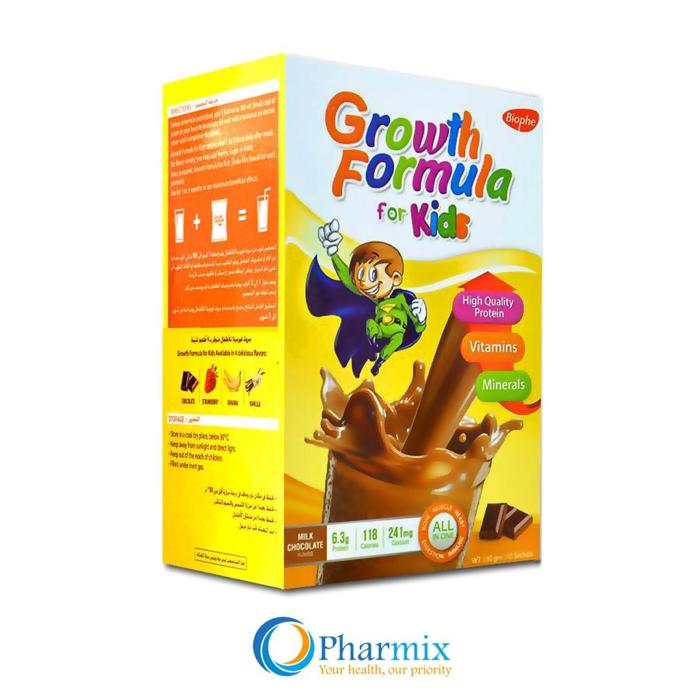 GROWTH FORMULA FOR KIDS CHOCOLATE 10 SACHETS