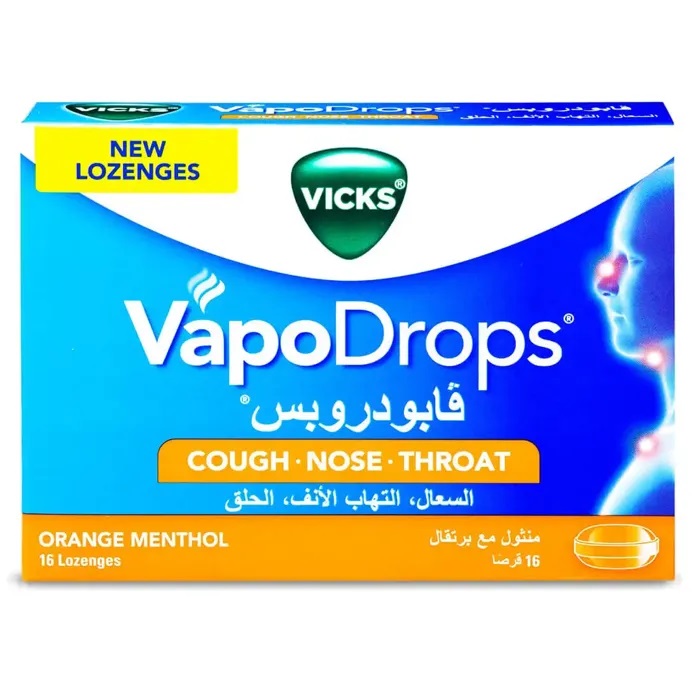 VICKS VAPODROP ORANGE MENTHOL 16 LOZ