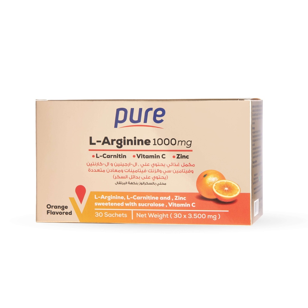 PURE L - ARGININE+ L-CARNITIN 1000MG 30 SACHETS