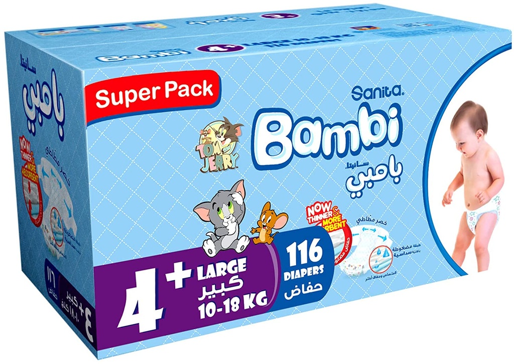 Bambi Diapers #4+ 116 Diaper 1 Pack