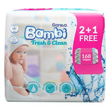 BAMBI FRESH CLEAN WIPS 56 2+1 FREE 8907