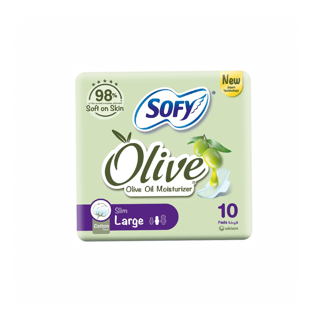 SOFY SLIM OLIVE OIL  LARG 12 X 10 PADS 51412