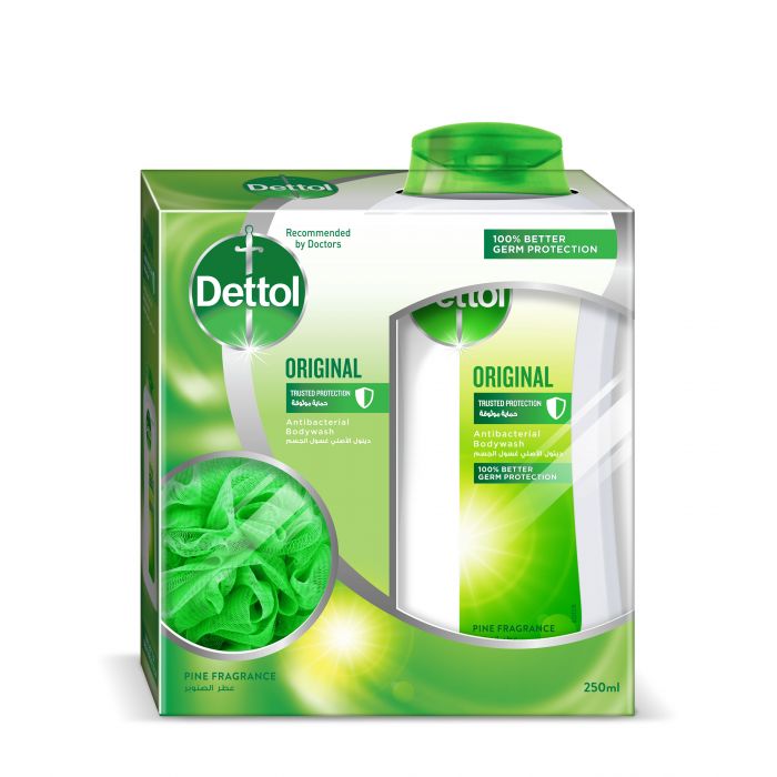 DETTOL SHOWER GEL ORIGINAL 500 + LOOFA