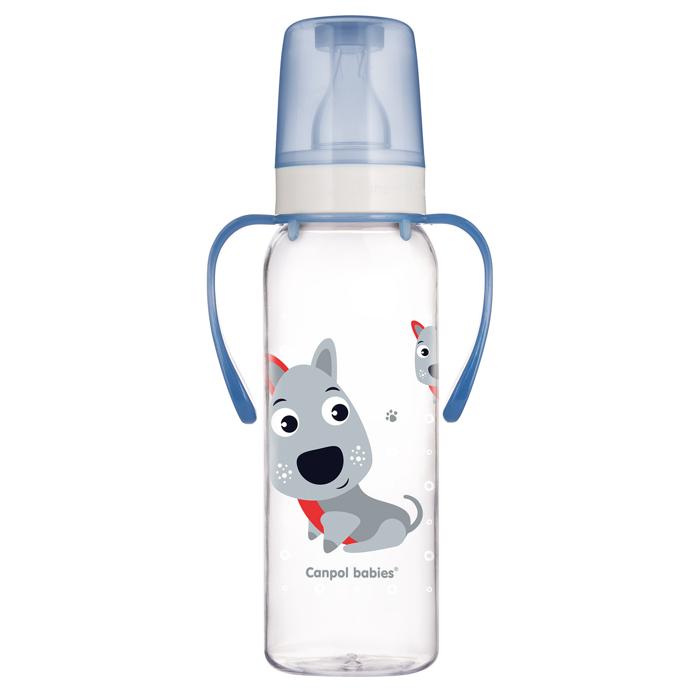 CANPOL BOTTLE WITH HAND ANIMALS 250 ML 11/845