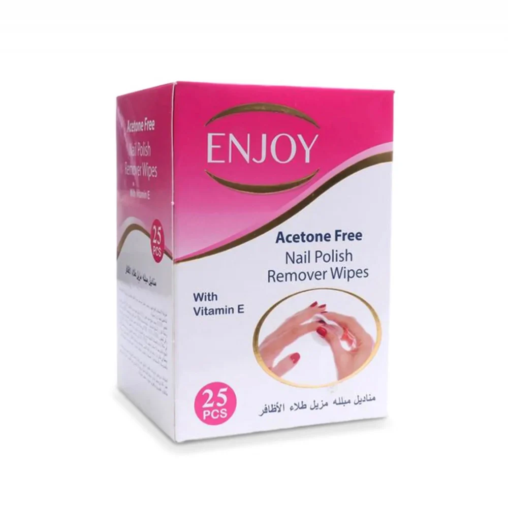 ENJOY ACETON FREE NAIL POLISH REMOVER WIPS 25 PCS