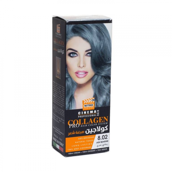 COLLAGEN HAIR COLOR ASH MRINE 8.02 100 ML