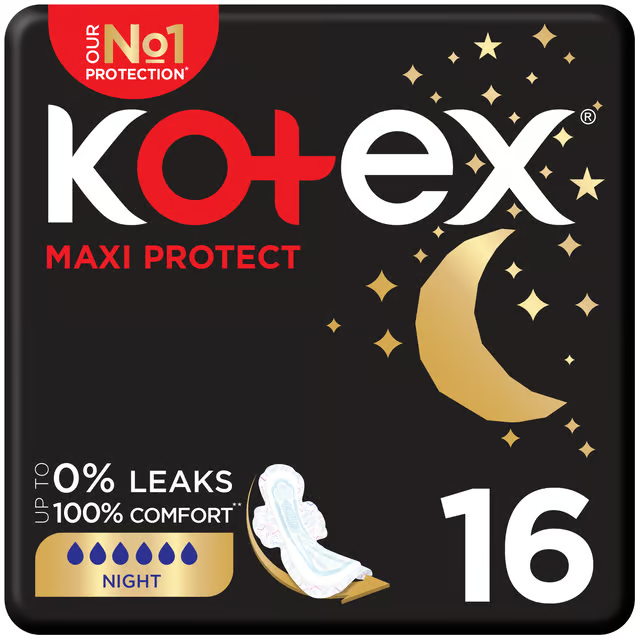 KOTEX UT NIGHT + WINGS 16 X 14