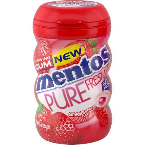 MENTOS STRAWBERRY BOTTLE 50 PIC