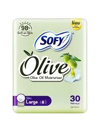 SOFY OLIVE OIL SLIM LARG 6 X 30 PAD 52412