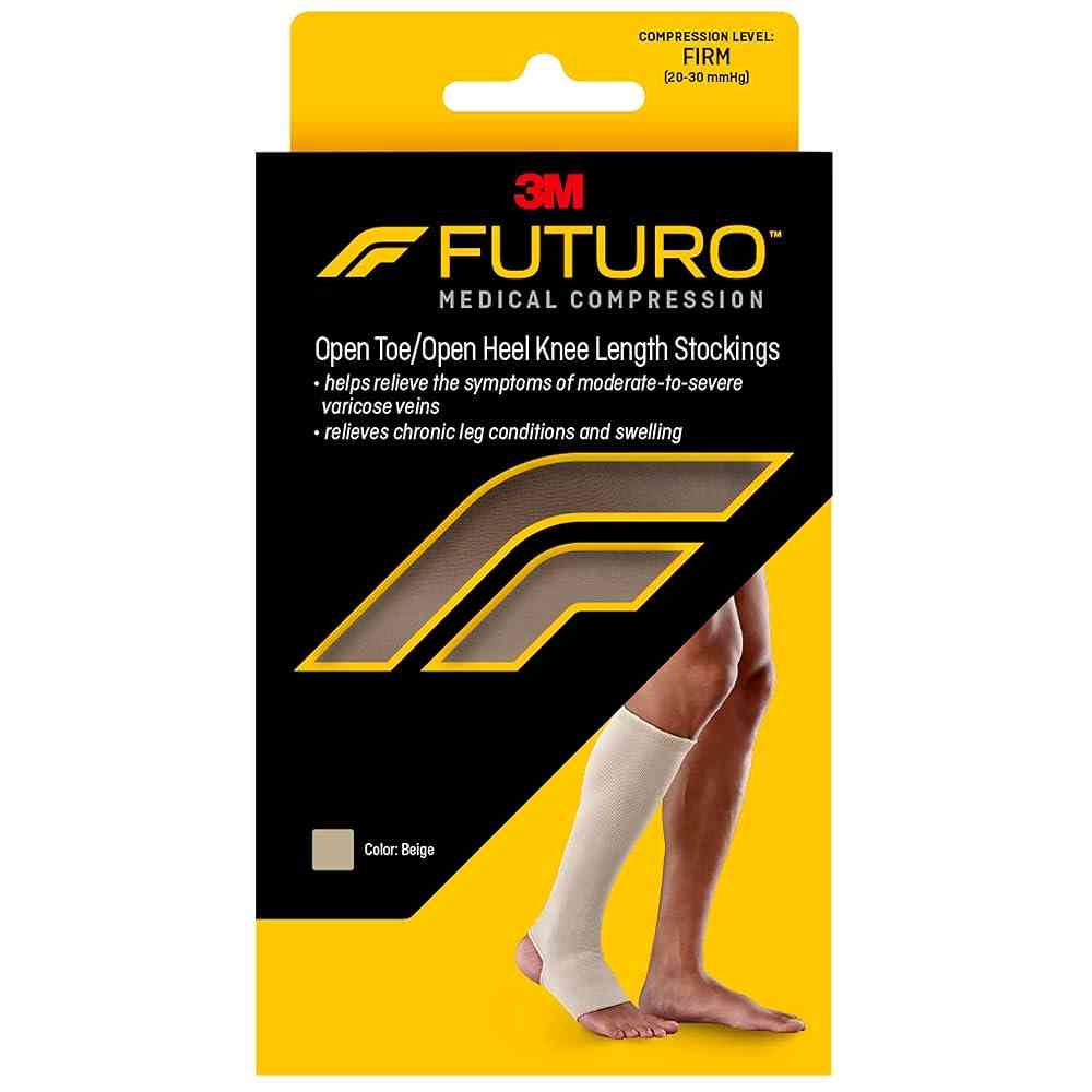 FUTURO THER OPEN TOE HEEL KNEE LENGTH LARGE BEIGE