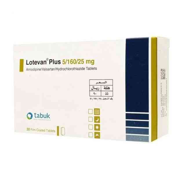 LOTEVAN PLUS 5/160/25 MG 30 TAB
