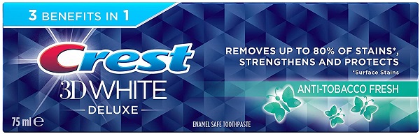 CREST WHITE DELUXE ANTI TOBACCO FRESH  TP  75 ML