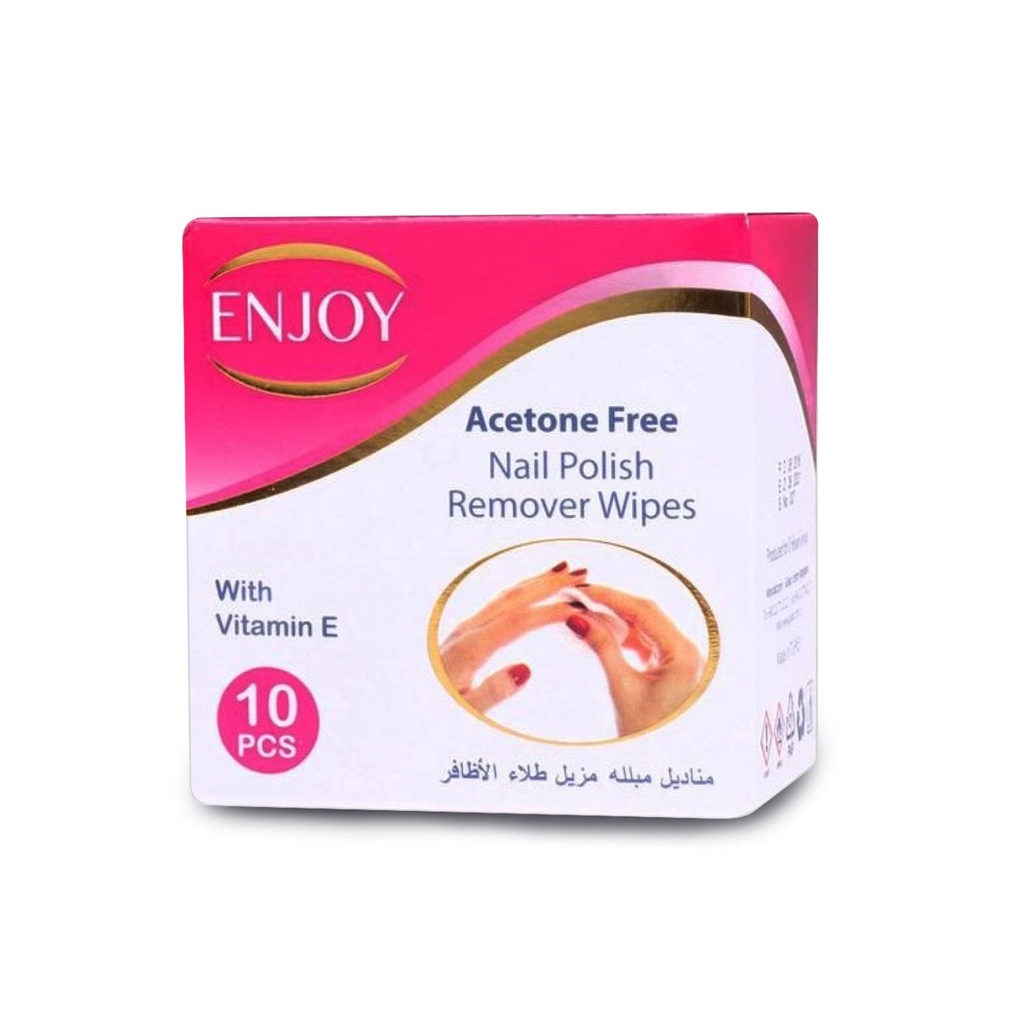 ENJOY ACETON FREE NAIL POLISH REMOVER WIPS 10 PCS