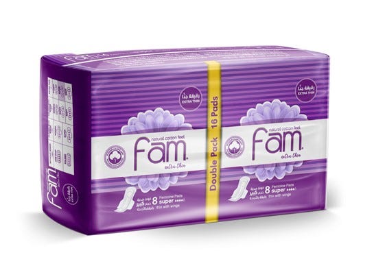 FAM EXTRA THIN WINGS MAXI  16 Pad 1 Pack