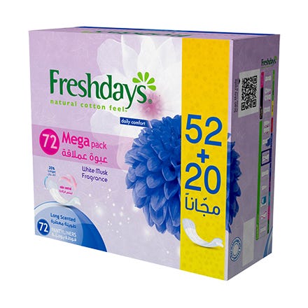 FRESHDAYS LONG  SCENTED 6 X (52 +20 ) 72