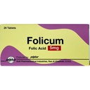 Folicum Dietary Supplement 5 Mg 20 Pieces