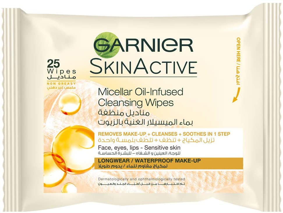 GARNIER LONGWEAR MAKE-UP WIPES 25 WIPES