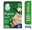 GERBER ORGANIC WHEAROAT VANILLA 9 X 200 G