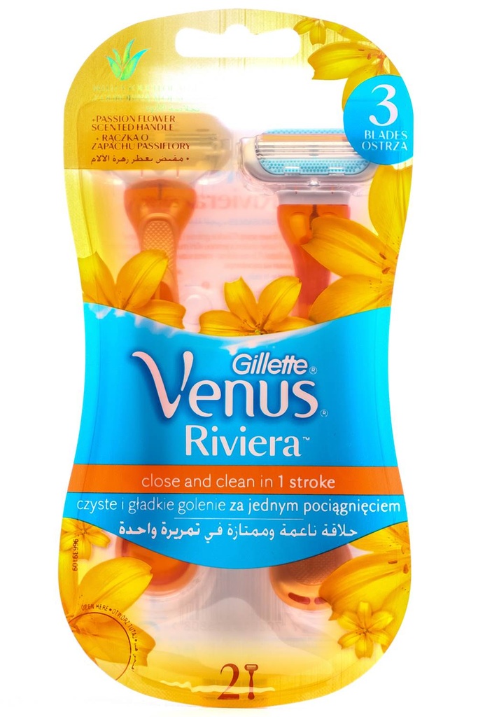 GILLETTE VENUS RIVIERA DISPOSABLES  2 RAZOR