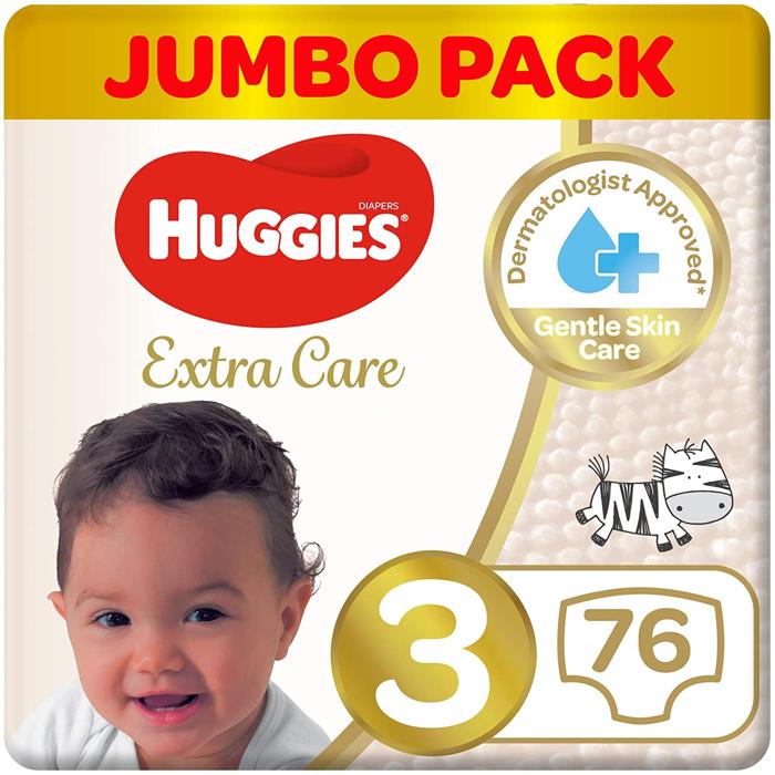 HUGGIES EXTRA CARE NO3 MEDIUM 76 Diaper 1 Pack