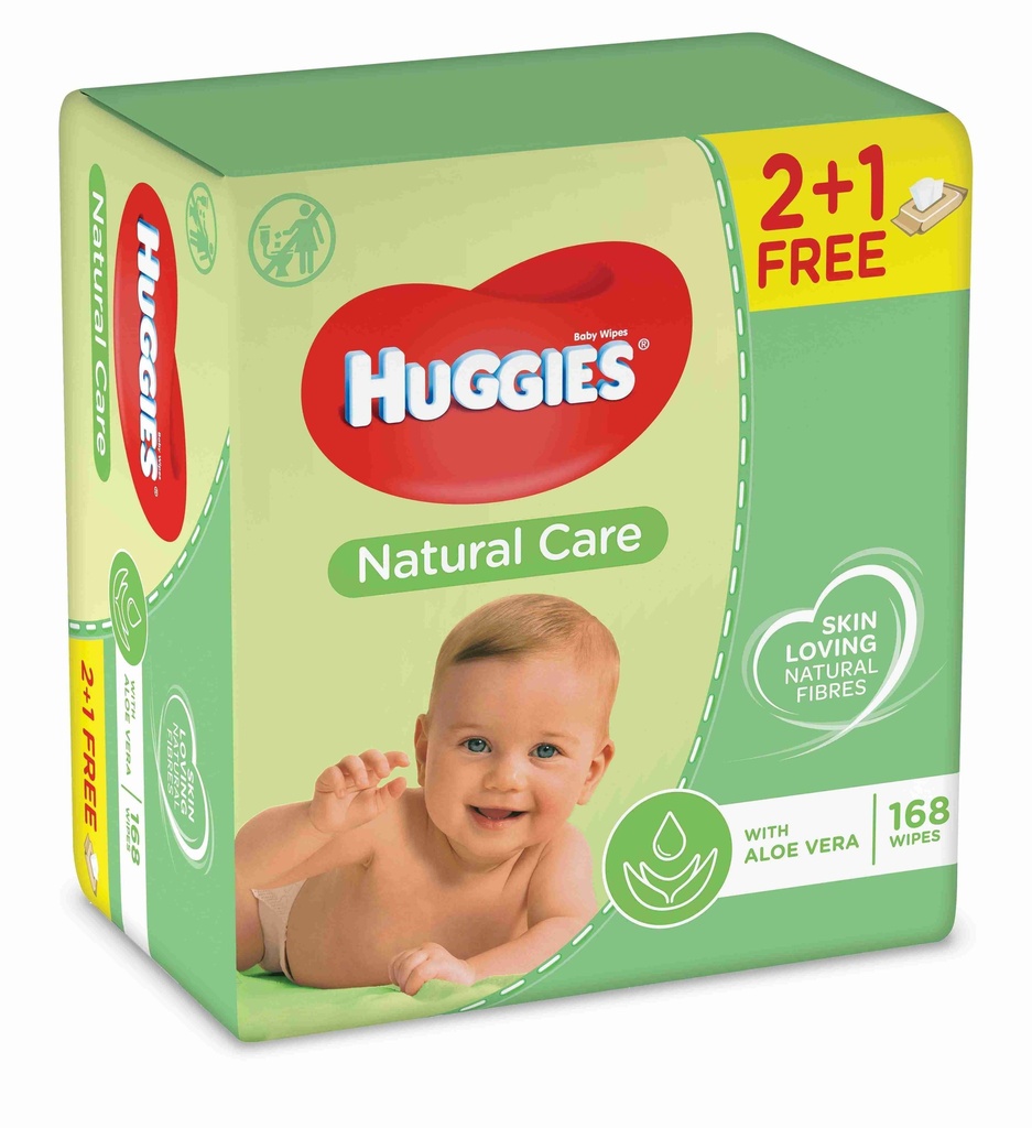 HUGGIES WIPES NATURAL CARE ALOE 168 Diaper 1 Pack