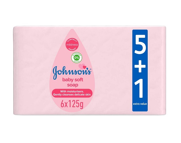 JOHNSON BABY SOAP PINK 125 GM 5 + 1 FREE