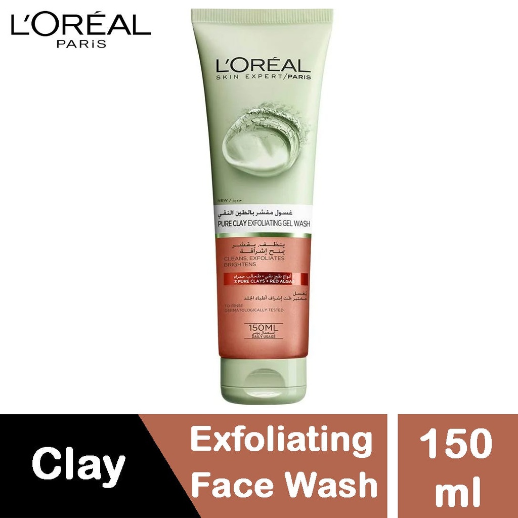 LOREAL PARIS PURE CLAY EXFOLIATING GEL WASH 150 ML